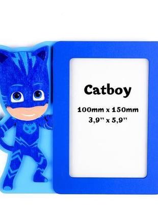 Детская фоторамка catboy, кэтбой, фоторамка герои в масках, настенная рамка для фото
