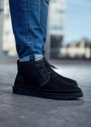 Ugg neumel black чоловічі зимові черевики угг чорні