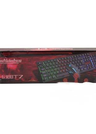 Keyboard hk-6300tz геймерська клавіатура+мишка з підсвічуванням, дротова6 фото