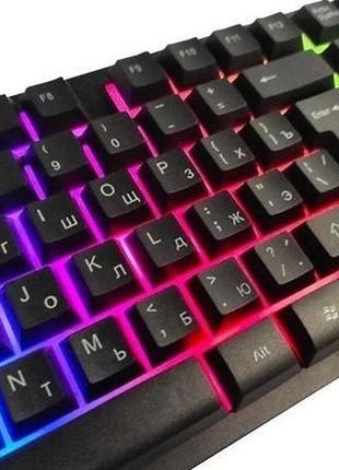 Keyboard hk-6300tz геймерская клавиатура+ мышка с подсветкой, проводная5 фото