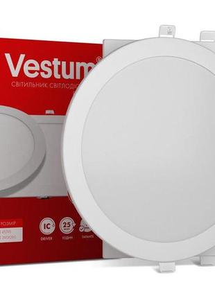 Круглий світлодіодний врізний світильник vestum 24w 4000k 220v 1-vs-51071 фото