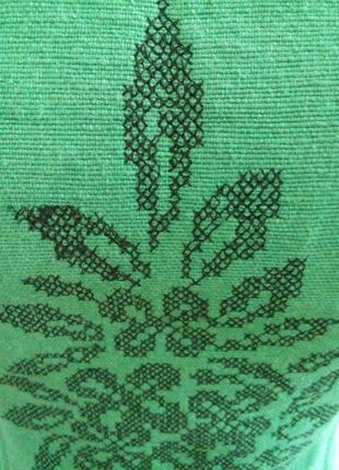 Жіночий корсет зеленого кольору з машинною вишивкою з натуральної тканини4 фото
