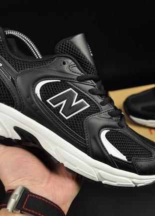 New balance 530 black & white6 фото