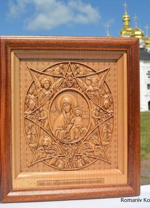 Ікона різна дерев'яна божої матері неопалима купина2 фото