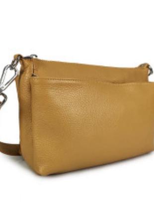 Сумка желтая женская кожаная сумка итальянская1 фото