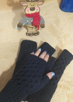 Жіночі перчатки без пальчиків, жіночі мітенки2 фото