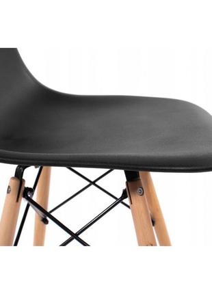 Крісло для кухні на ніжках bonro в-173 full kd чорне (4 шт)6 фото