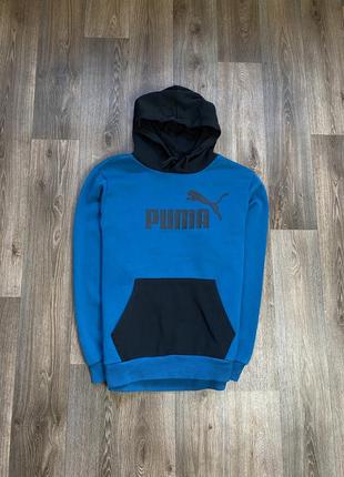 Puma мужское худи пума толстовка с капюшоном лого big logo спорт кофта синяя l m xl1 фото