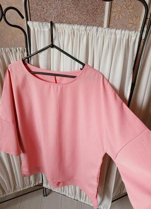 Стильна рожева блуза.2 фото