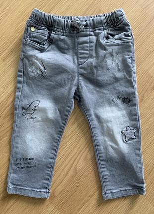 Серые стрейчевые джинсы на мальчика 1,5-2 года. (86-92)