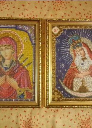 Вишивка бісером. ручна робота. "остробрамська і семистрельная ікони"