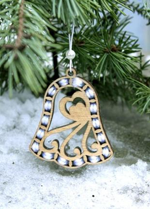 Ялинкова іграшка "дзвіночок", новорічна іграшка ручної роботи, підвіска на ялинку, новорічний декор