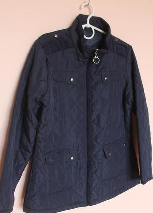 Темно синяя демисезонная легкая куртка стеобанка, стеганая курточка 50-52 р.