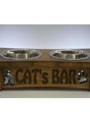 Миски на подставке pet's bar для кошек с надписью