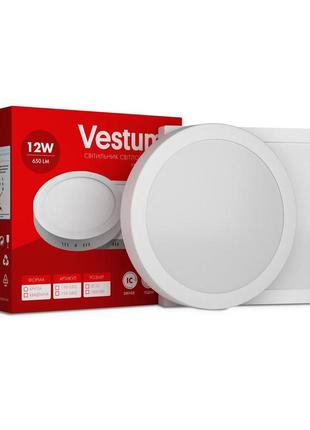 Квадратний світлодіодний накладний світильник vestum12w 6000k 220v 1-vs-54061 фото