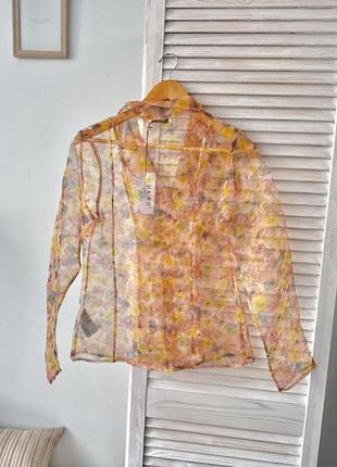 Блуза прозрачная с принтом na-kd6 фото