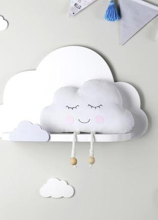Дитяча поличка хмара, поличка в дитячу, поличка для іграшок, декор для дитячої1 фото