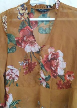 Полупрозрачная цветочная блуза miss selfridge4 фото
