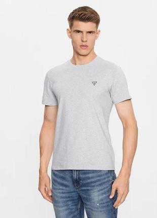 Мужская серая футболка guess slim fit оригинал