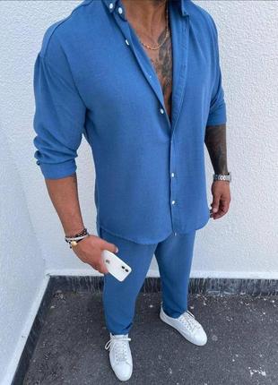 Брючный костюм мужской весенний летний на весну лето демисезонный деловой базовый...