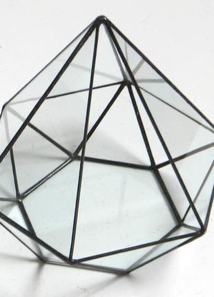 Флорариум "изумруд" - треугольное окошко . высота 20 см.1 фото