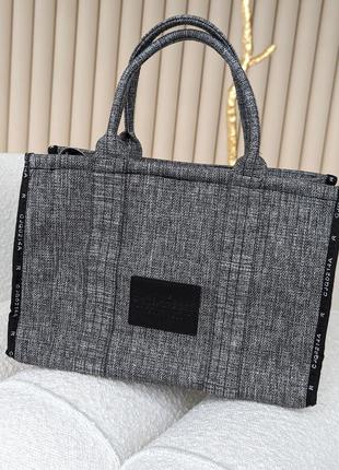 Сумка женская марк джейкобс шопер серый текстильный marc jacobs tote bag  шоппер5 фото