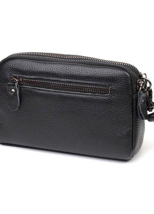 Интересная сумка-клатч в стильном дизайне из натуральной кожи 22086 vintage черная2 фото