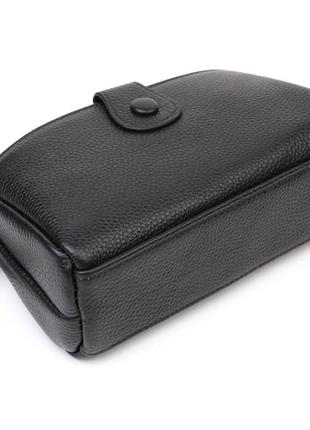 Интересная сумка-клатч в стильном дизайне из натуральной кожи 22086 vintage черная3 фото