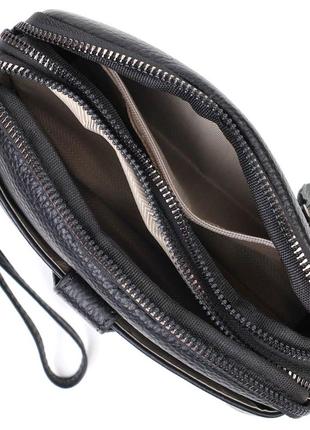 Интересная сумка-клатч в стильном дизайне из натуральной кожи 22086 vintage черная4 фото