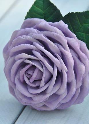 Фиолетовая роза заколка шпилька для волос с розой резинки для волос с розами2 фото