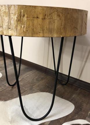 Кавовий стіл зі зрізу дерева4 фото