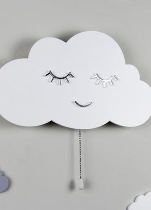 Нічник хмара в дитячу. світильник на акумуляторі для дитячої. декор для дитячої кімнати4 фото