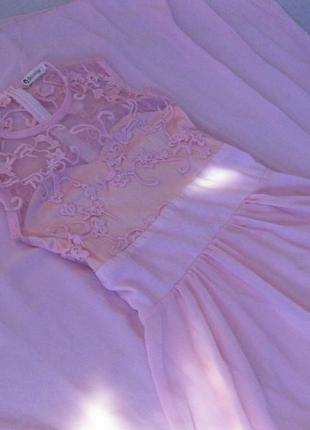 Супер шикарное платье - сарафан длинный нежно розовый км0702 с куржевом9 фото