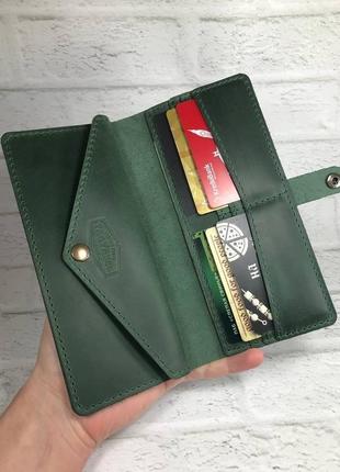 Шкіряний гаманець 'blackburn' зелений.3 фото
