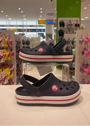 Крокс крокбенд клог дитячі сабо сині нави crocs crocband clog kids navy