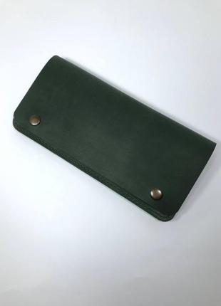 Шкіряний гаманець "manchester" зелений.