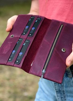 Шкіряний гаманець "bristol" бордо.