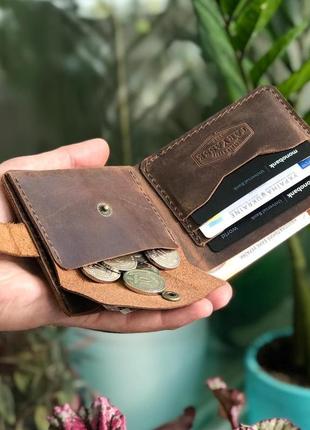 Шкіряний гаманець "lester" табак.5 фото