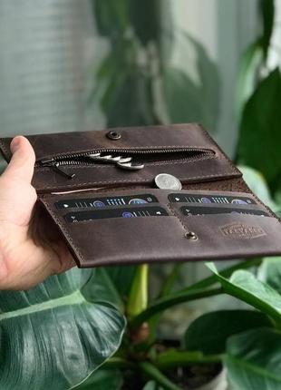 Шкіряний гаманець "bristol" коричневий.3 фото