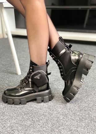 Ботинки женские prada leather boots