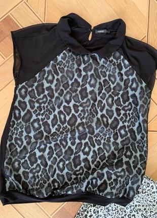 Комплект набор леопард, шарф, футболка, брюки, l-xl, джинсы, vero moda , лео3 фото