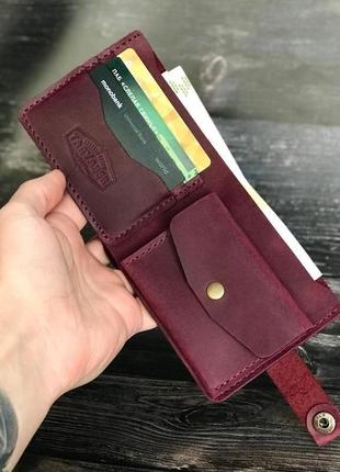 Шкіряний гаманець "lester" бордо.