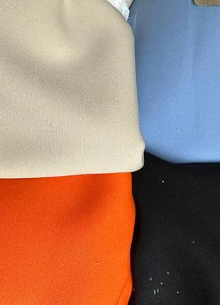 Костюм жилетка и брюки оранжевый голубые беж белые6 фото