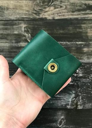 Шкіряний гаманець "blackpool" зелений.1 фото