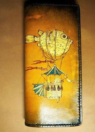 Женский кошелек мечтатели, кошелек с рыбой, подарок девушке рыбе, светлый кошелек1 фото