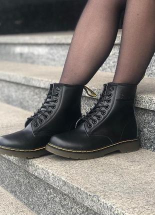 Dr. martens classic женские зимние ботинки мартинс с мехом