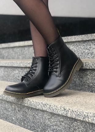 Dr. martens classic женские зимние ботинки мартинс с мехом8 фото