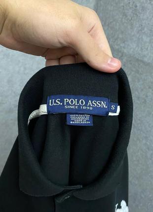 Черная футболка поло от бренда u.s. polo assn5 фото