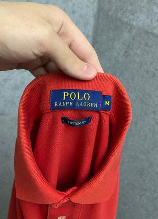 Червона футболка поло від бренда polo ralph lauren5 фото