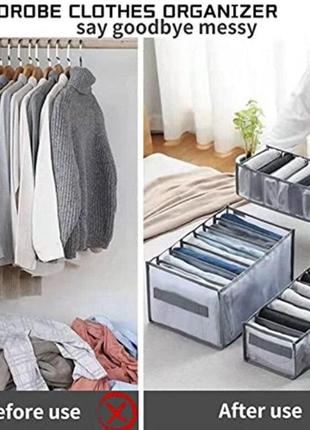 Моющийся органайзер 4шт для хранения одежды в гардеробе box for clothes6 фото